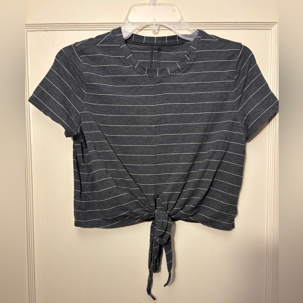 Lululemon Athletica Charcoal Striped Crop Top
